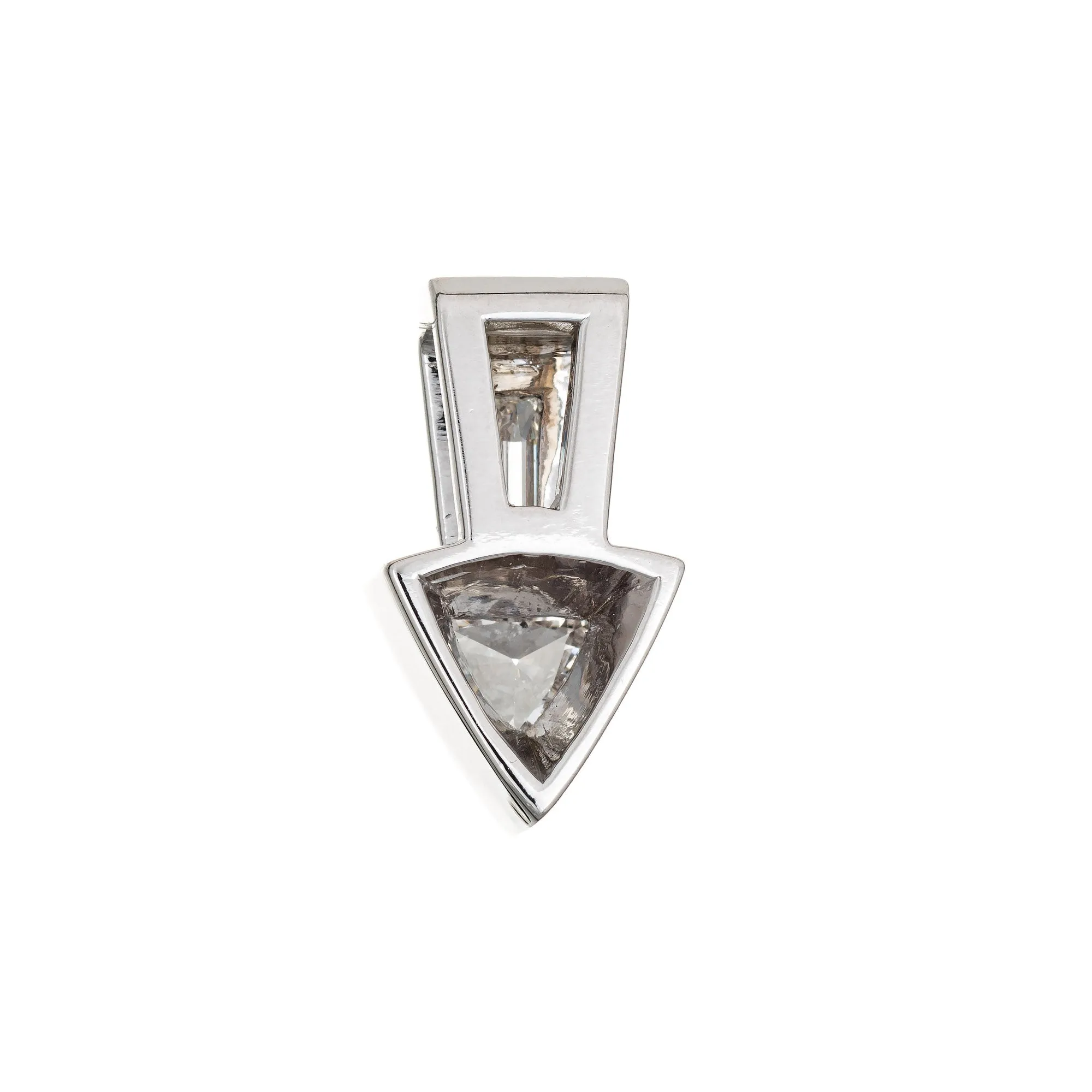 0.57ct Diamond Arrow Pendant Estate 14k White Gold Charm Fine Vintage Jewelry