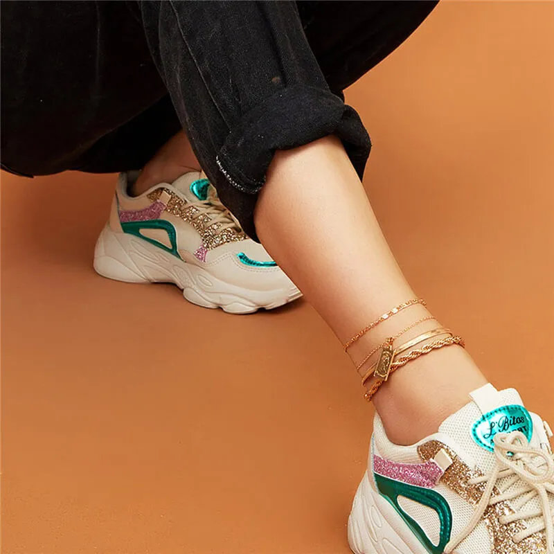 10 Pieces) Wholesale 4pcs/set Women Hip-hop Style Anklet Set