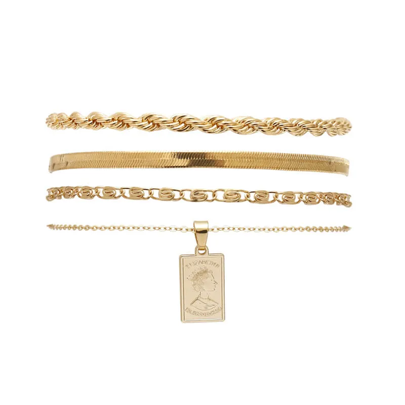 10 Pieces) Wholesale 4pcs/set Women Hip-hop Style Anklet Set