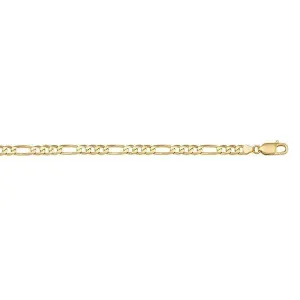 10k, 14k Yellow Gold Figaro Link 2.4 mm Italian Anklet