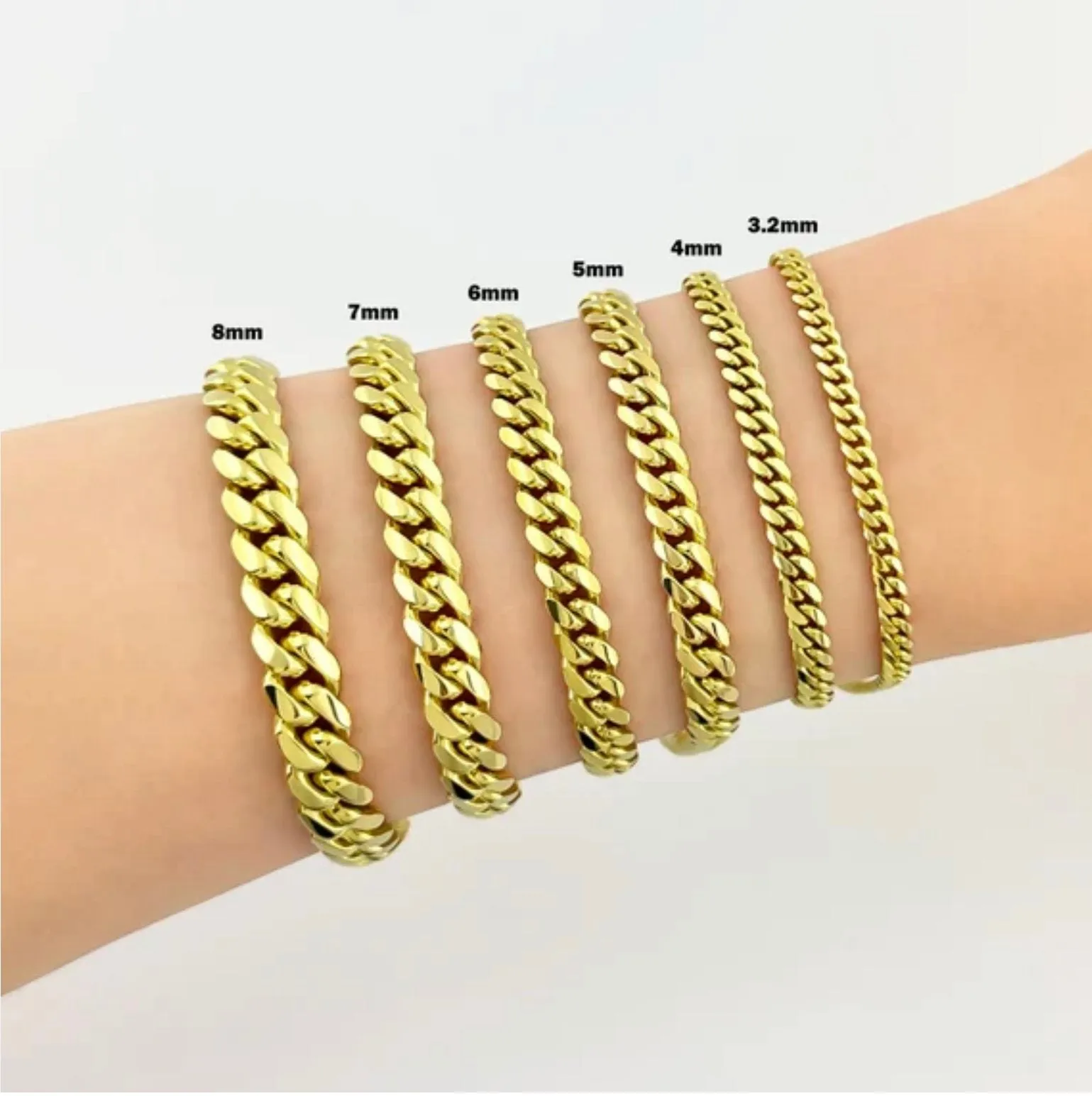 10K 18MM 8"H  MIAMI CUBAN BRACELET