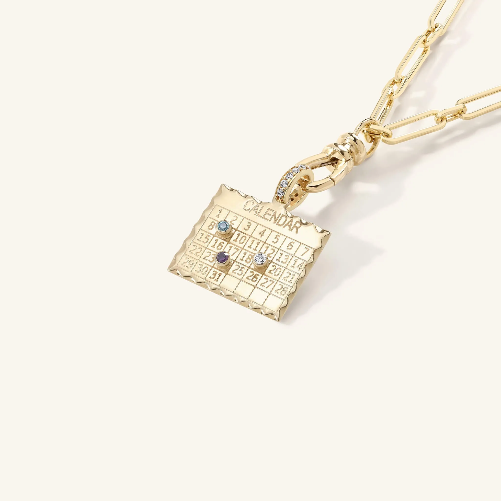 10K Gold "1960s Calendar" Multi-Date Customizable Pendant