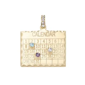 10K Gold "1960s Calendar" Multi-Date Customizable Pendant