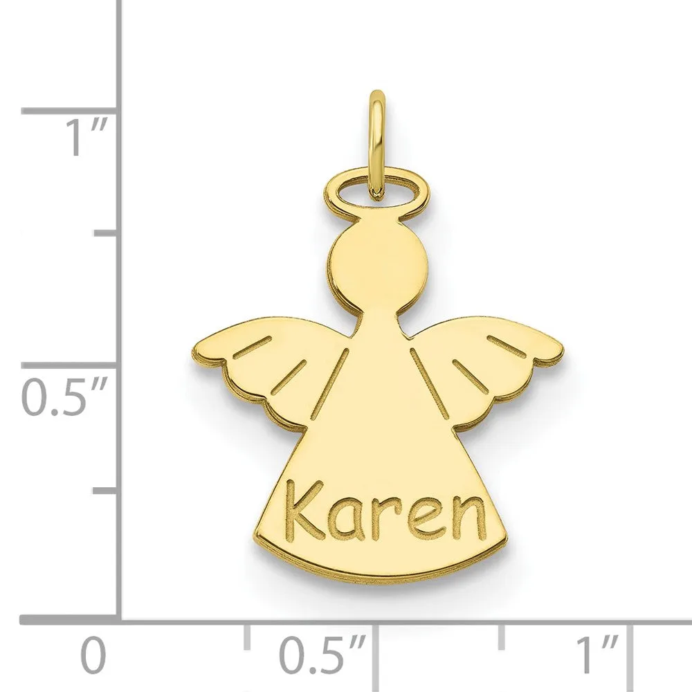 10K Personalized Angel Charm