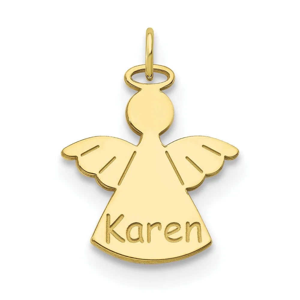 10K Personalized Angel Charm