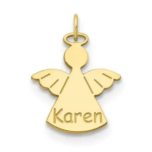 10K Personalized Angel Charm