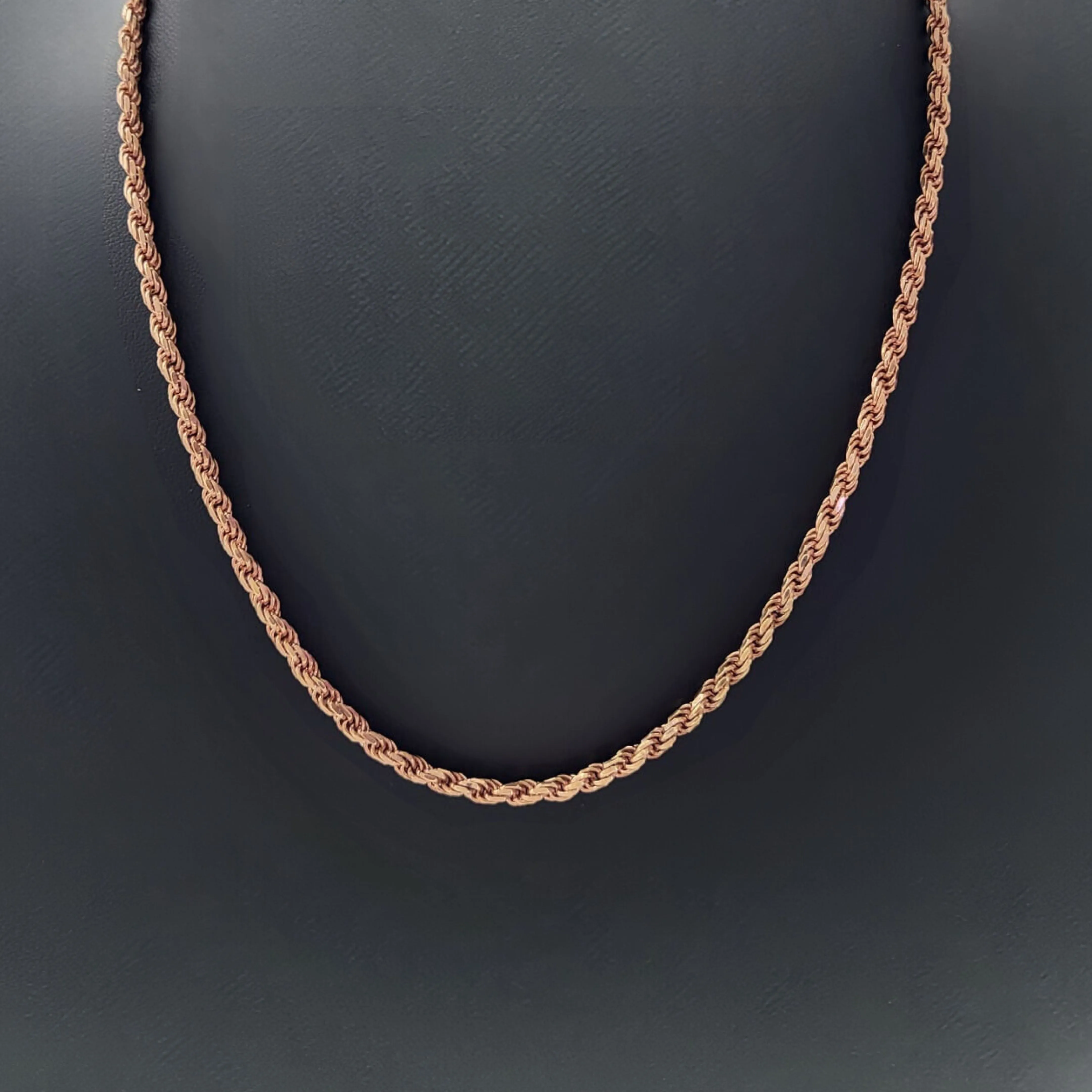 10K Rose Gold 22" Solid Rope Chain