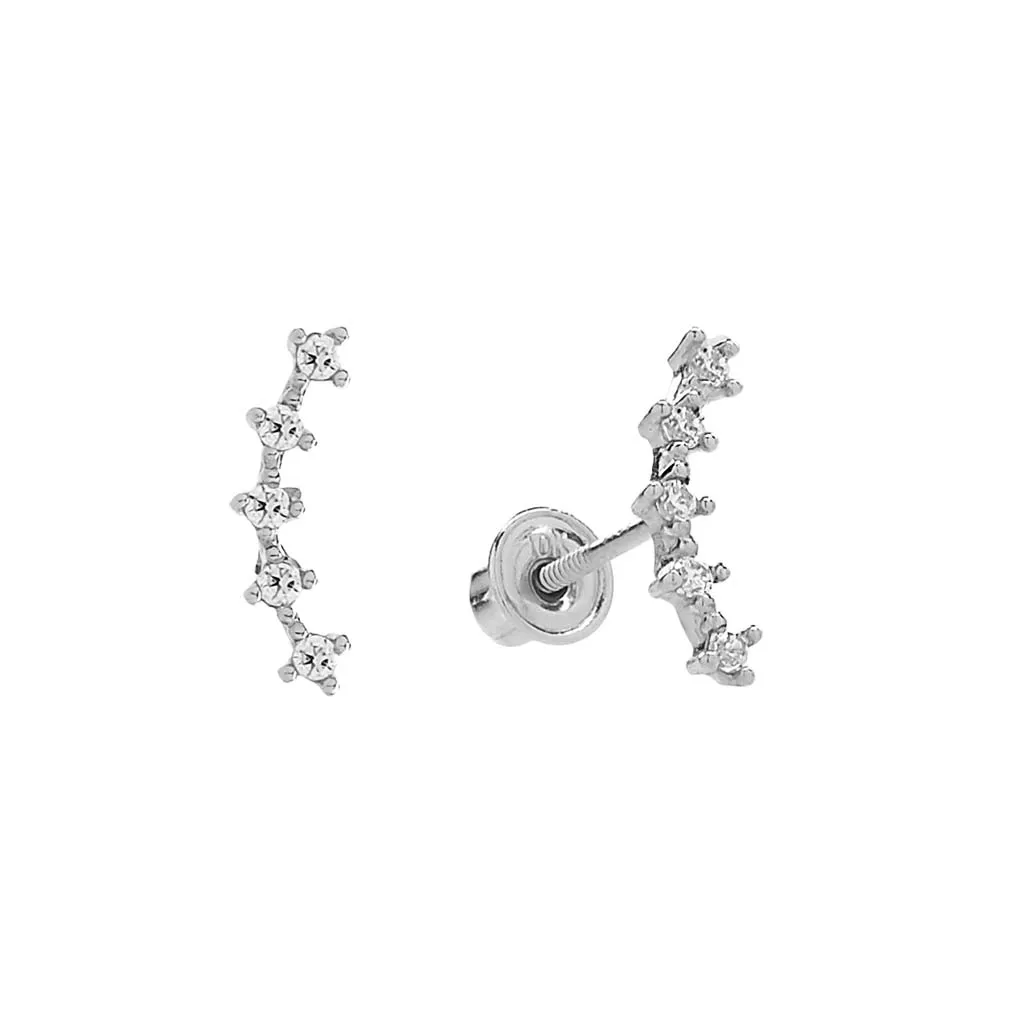 10k Solid Gold Tiny CZ Curved Crawler