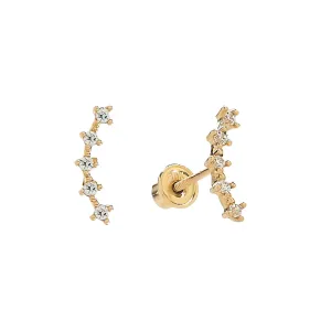 10k Solid Gold Tiny CZ Curved Crawler