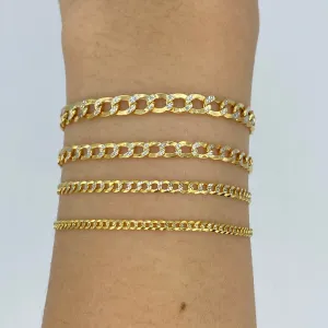 10K Two-Tone Flat Cuban Link Anklet