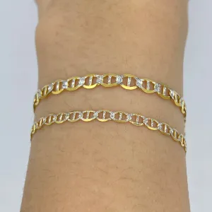 10K Two-Tone Mariner Link Anklet