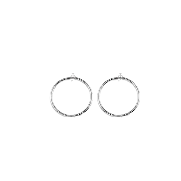 10K White Gold 17mm Sleeper Earrings