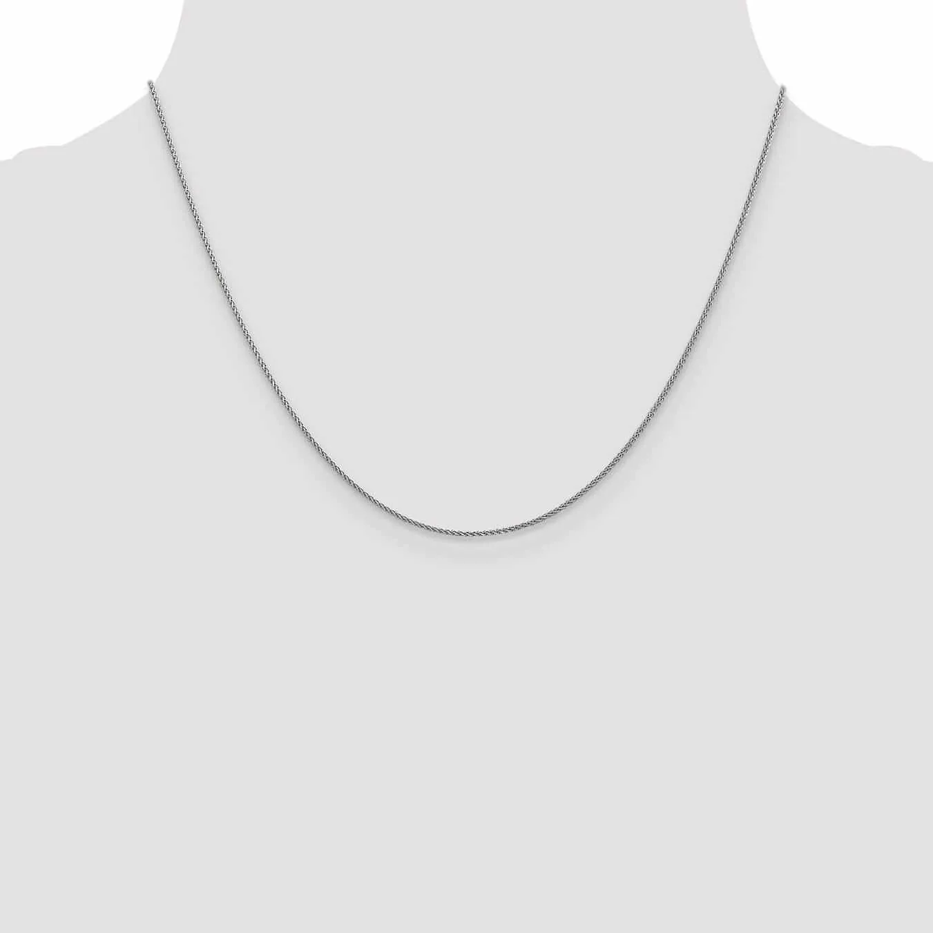 10K White Gold 1mm D.C Wheat Chain