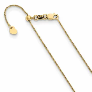 10k Yellow Gold 0.8 mm Adjustable Wheat Chain