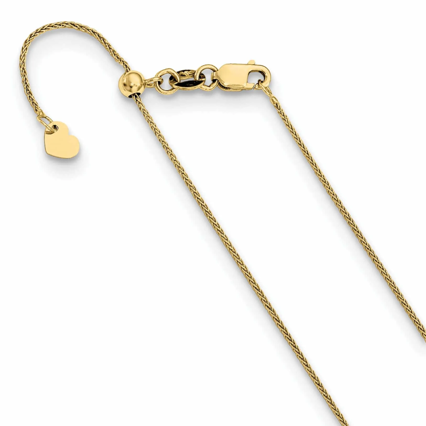 10k Yellow Gold 0.8 mm Adjustable Wheat Chain