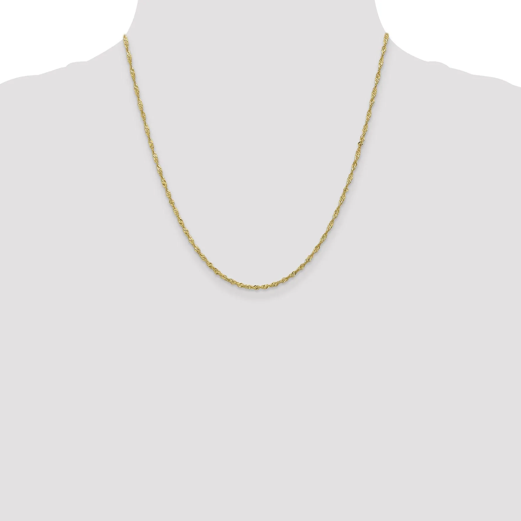 10k Yellow Gold 1.7 mm Sparkle Singapore Chain
