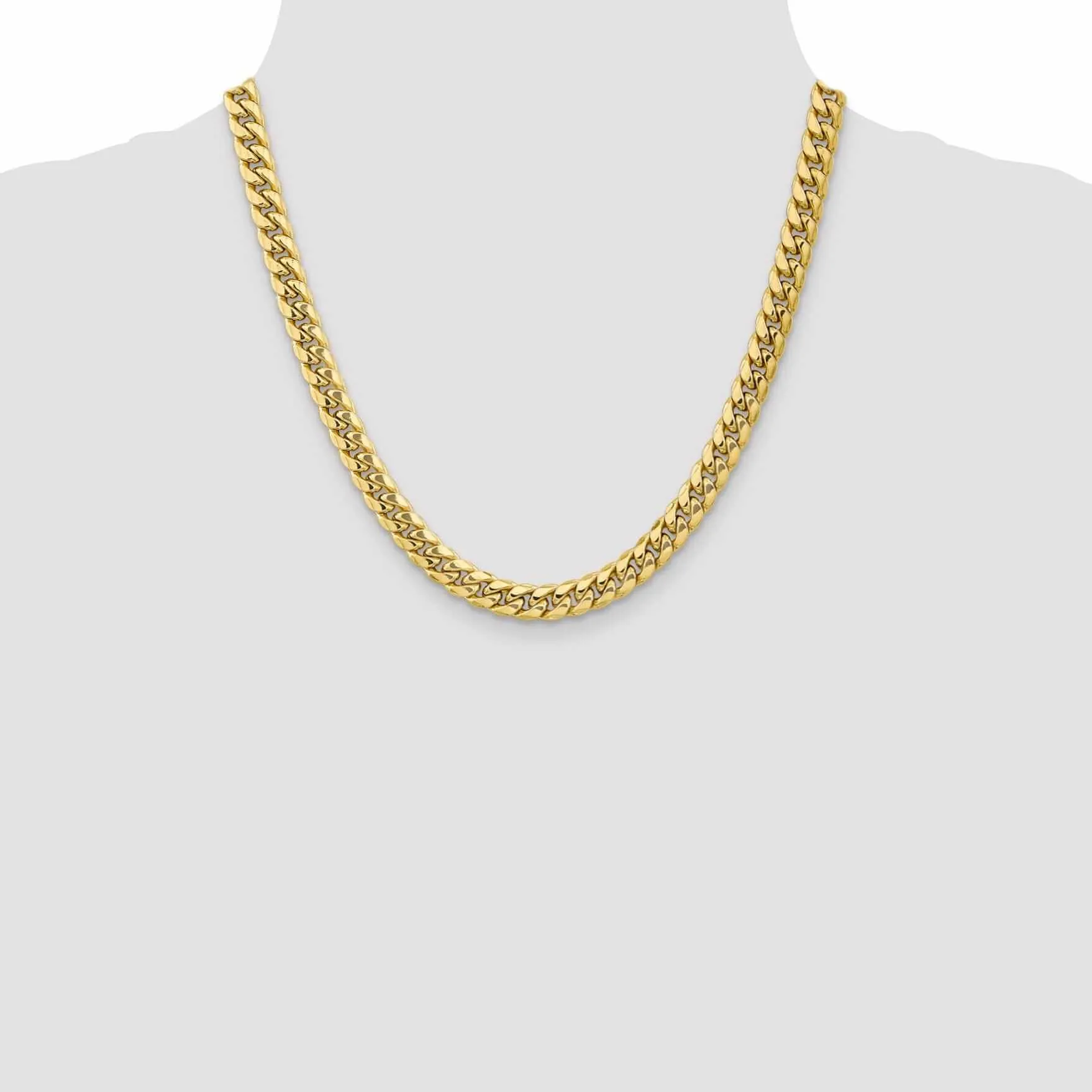 10k Yellow Gold 7.3 mm Miami Cuban Chain
