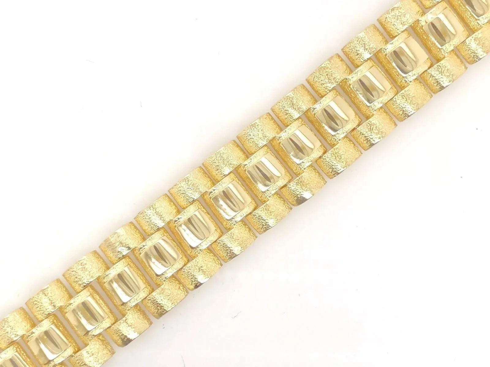 10k Yellow Gold Watch Link Chain Bracelet Adjustable 9" - 9.5" 14.8mm 35.7 grams