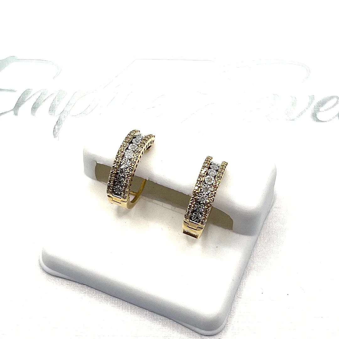 10KT DIAMOND HOOP EARRINGS