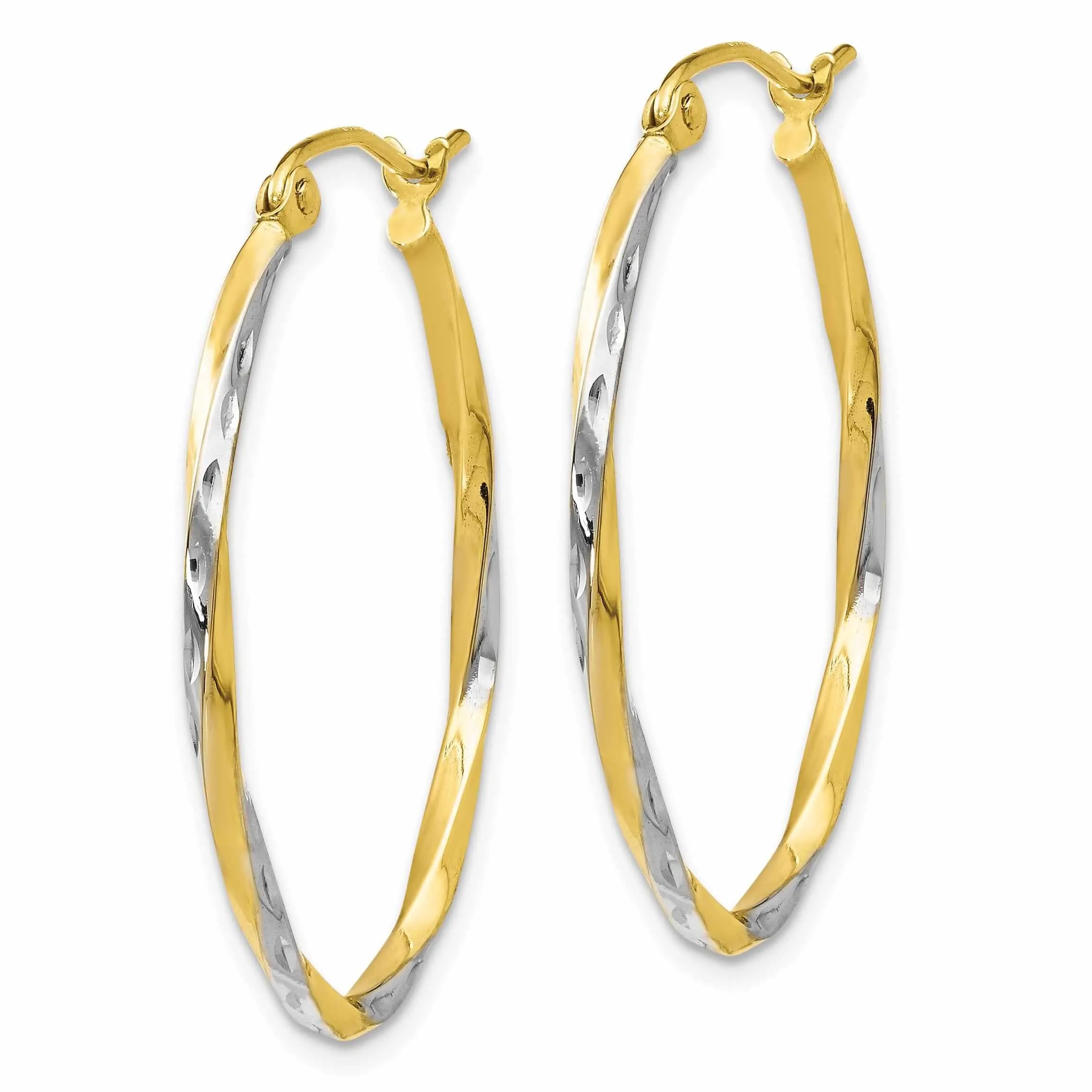 10kt Yellow Gold Oval Hinged Hoop Earrings