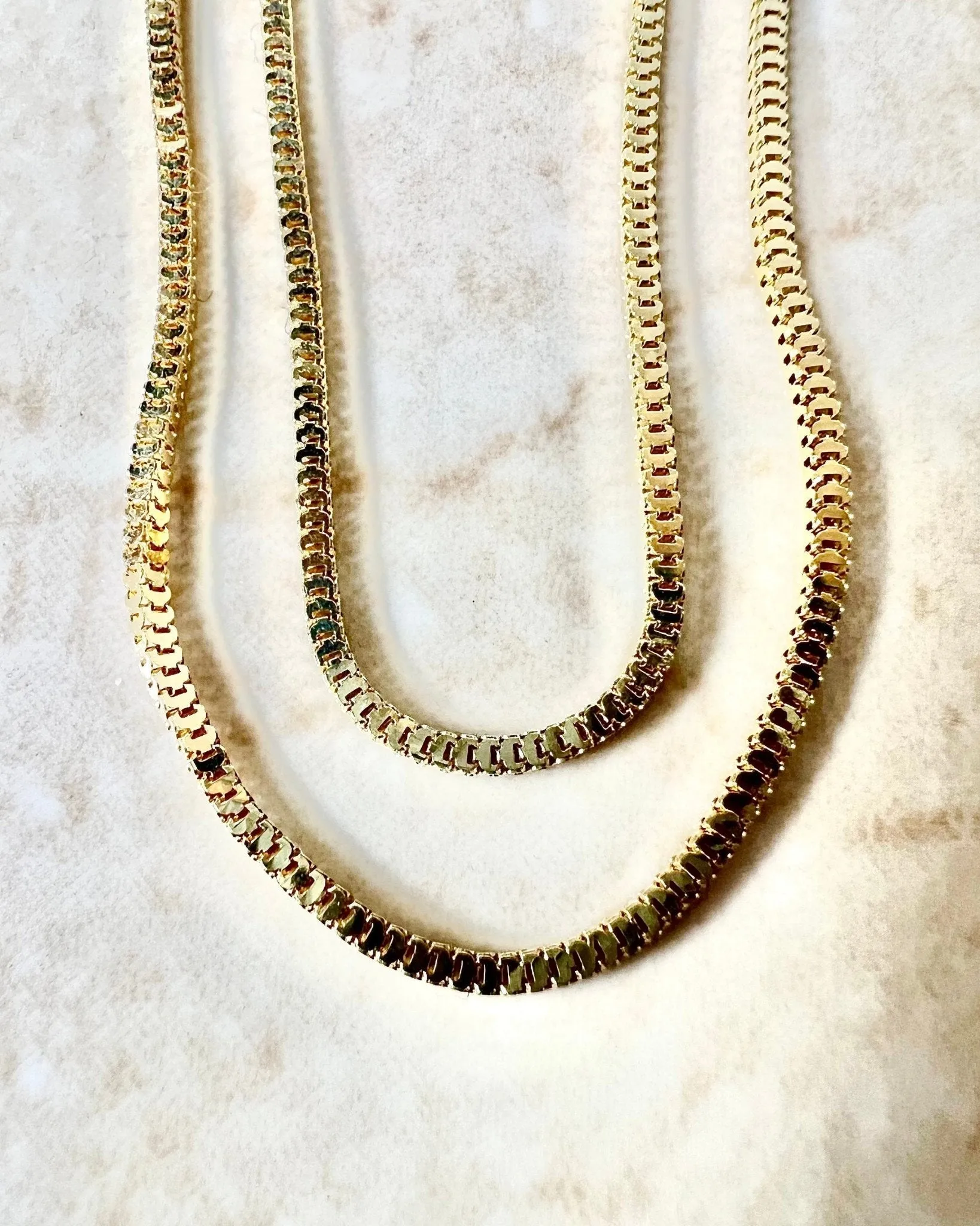 14 Karat Yellow Gold 19 Inches Box Chain Necklace