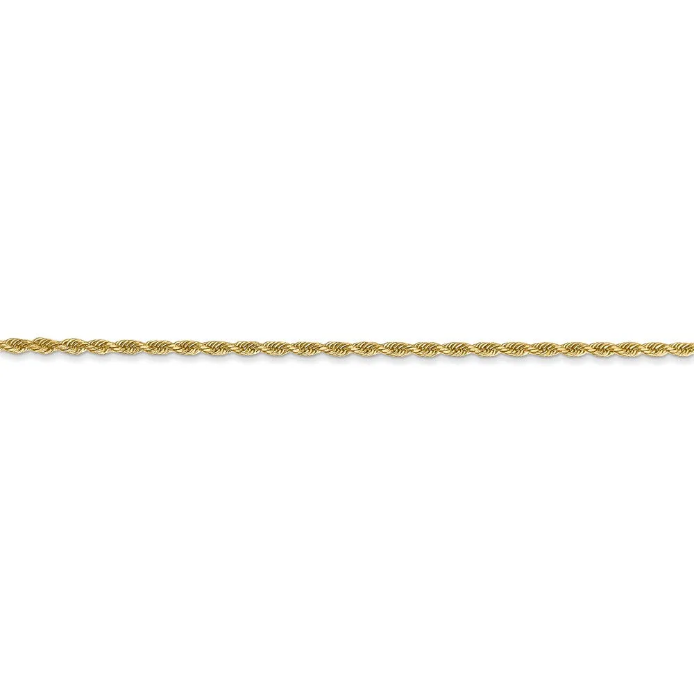 14k 1.50mm Diamond Cut Rope Anklet