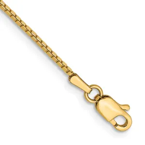 14K 9 inch 1.05mm Box with Lobster Clasp Anklet