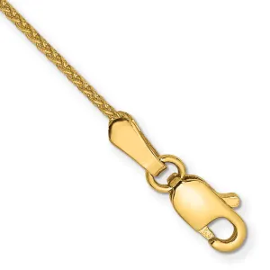 14K 9 inch 1.05mm Diamond-cut Spiga with Lobster Clasp Anklet