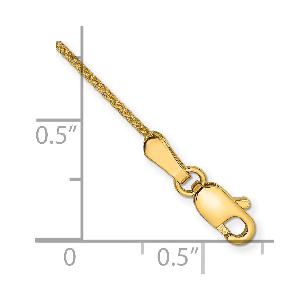 14K 9 inch 1.05mm Diamond-cut Spiga with Lobster Clasp Anklet