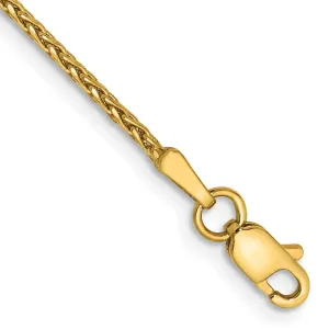 14K 9 inch 1.5mm Diamond-cut Parisian Wheat with Lobster Clasp Anklet