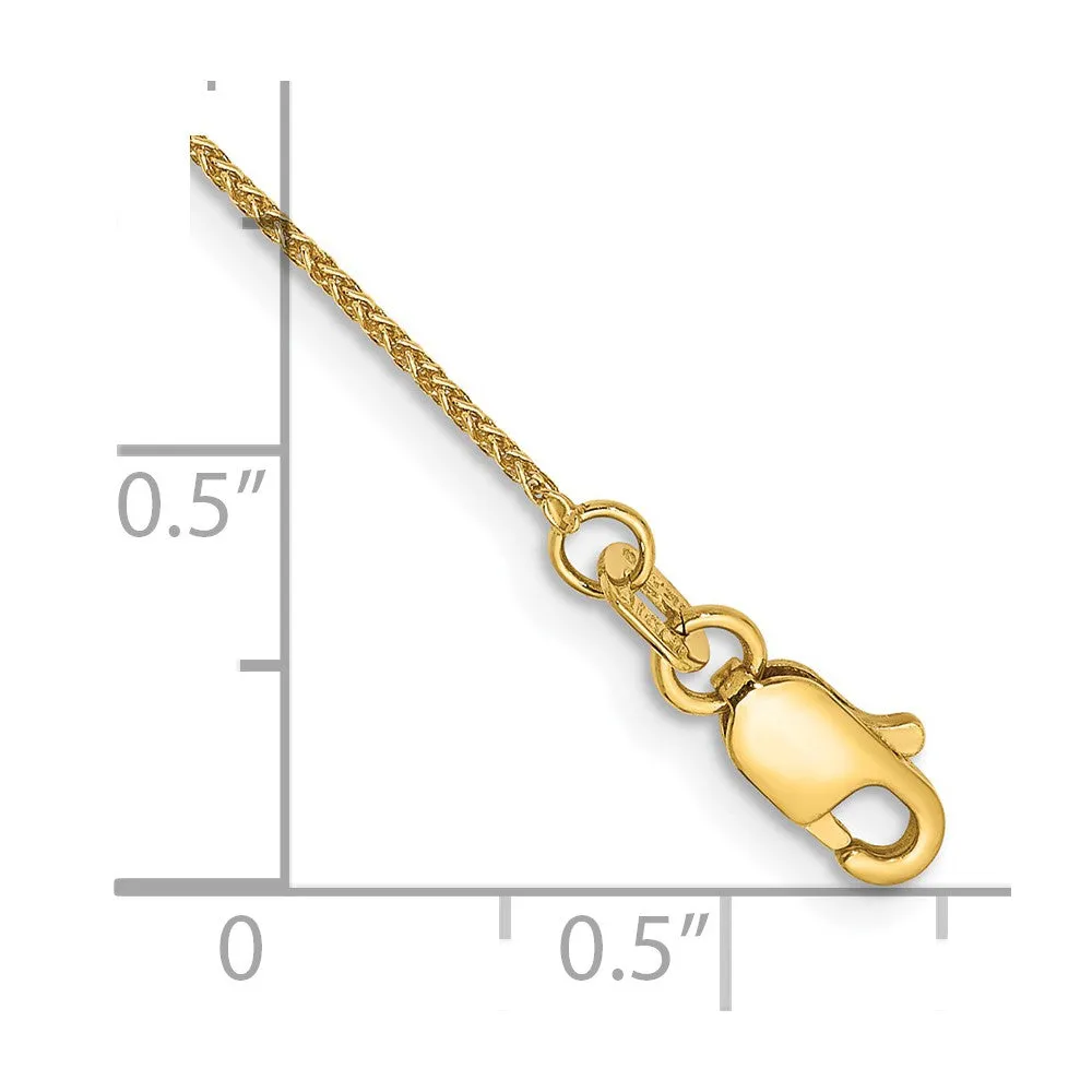 14K 9 inch .85mm Spiga with Lobster Clasp Anklet
