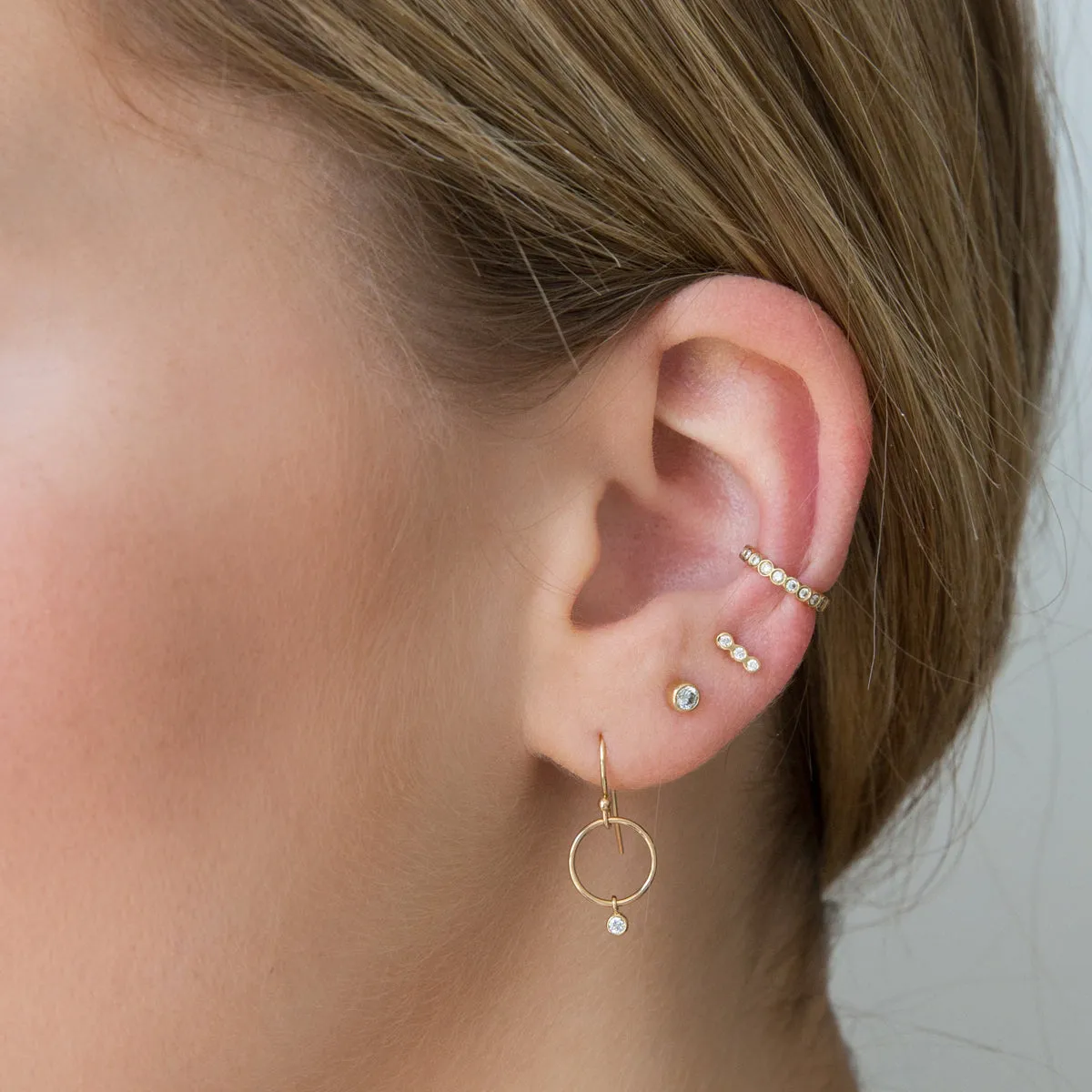 14k Diamond Bezel Eternity Ear Cuff