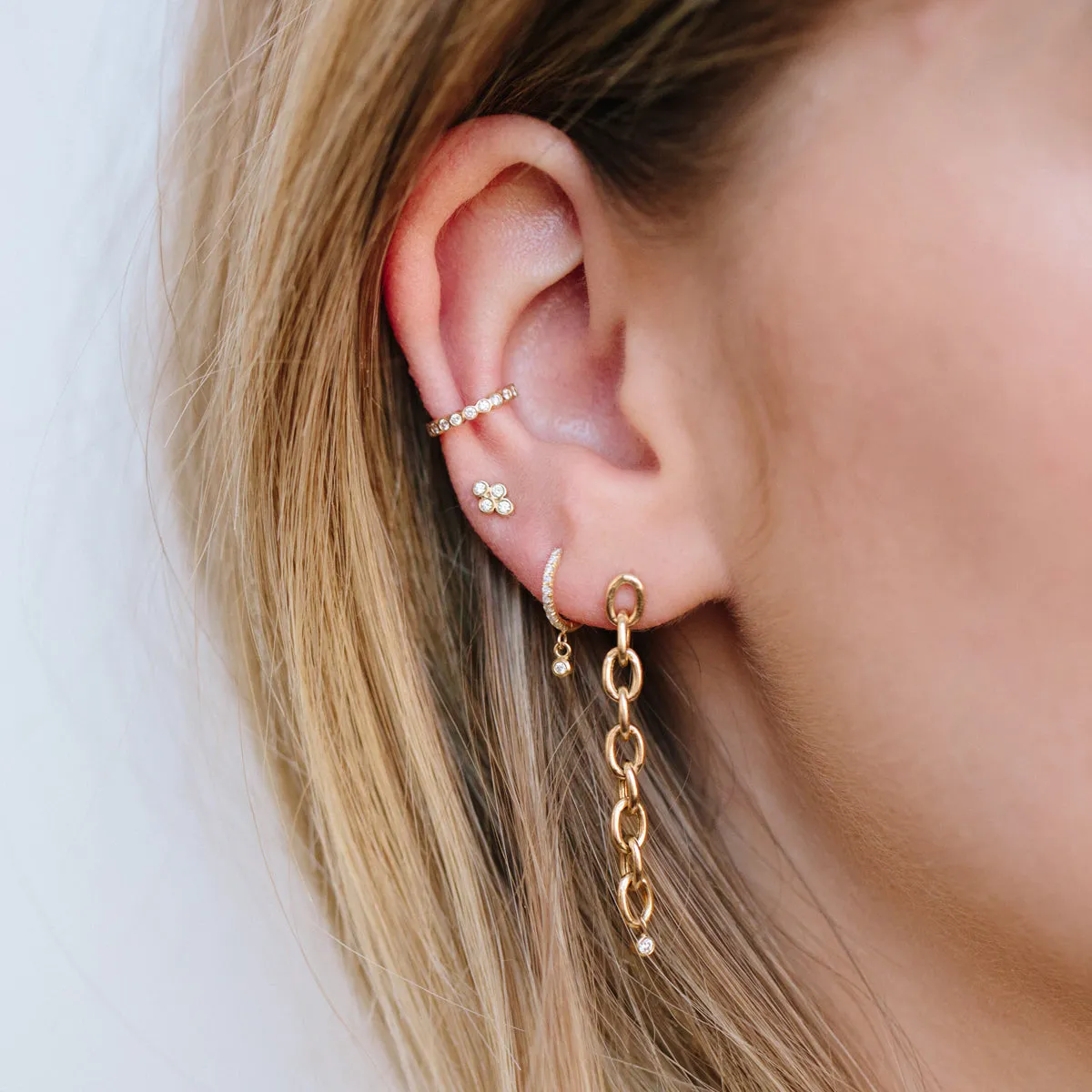 14k Diamond Bezel Eternity Ear Cuff