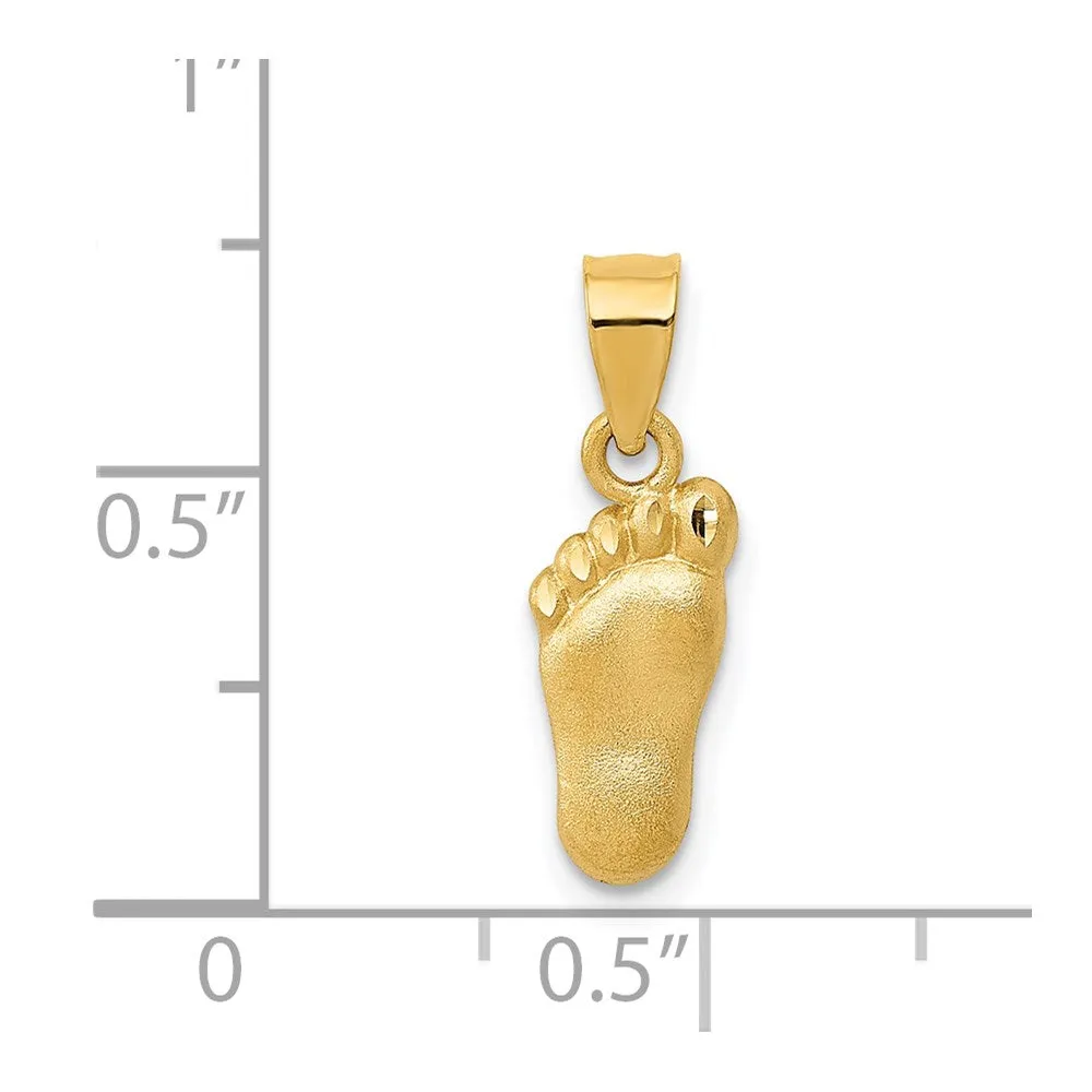 14k Diamond-cut Foot Charm