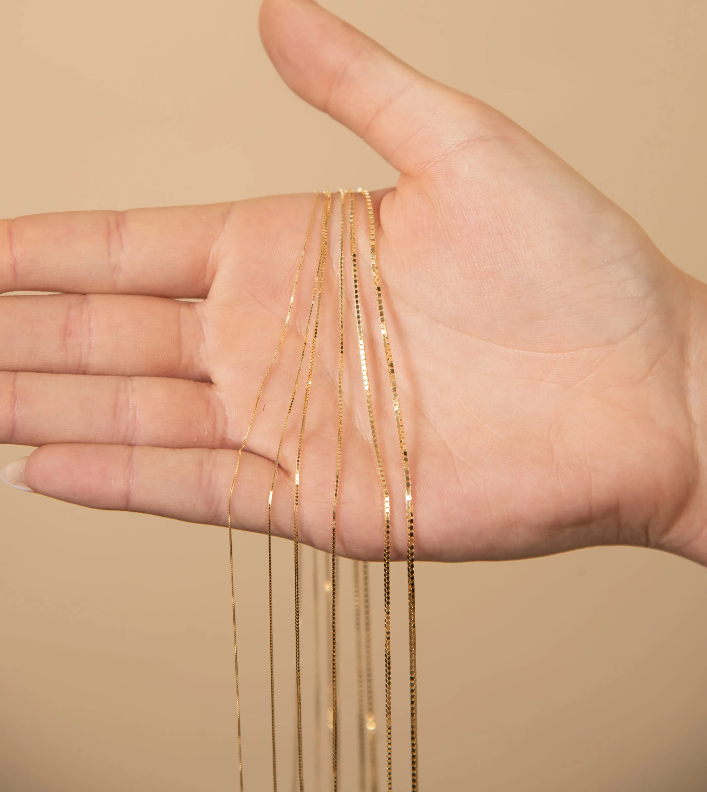 14k Gold Box Chain Necklace