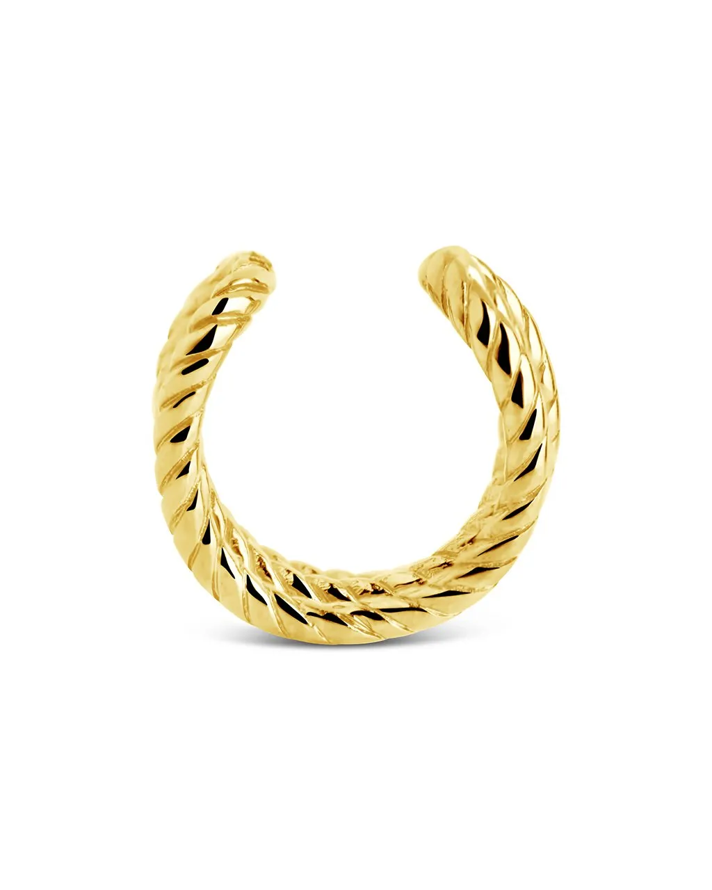 14K Gold Braided Triple Row Ear Cuff Earring
