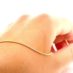 14k Gold Curb Link Chain Anklet