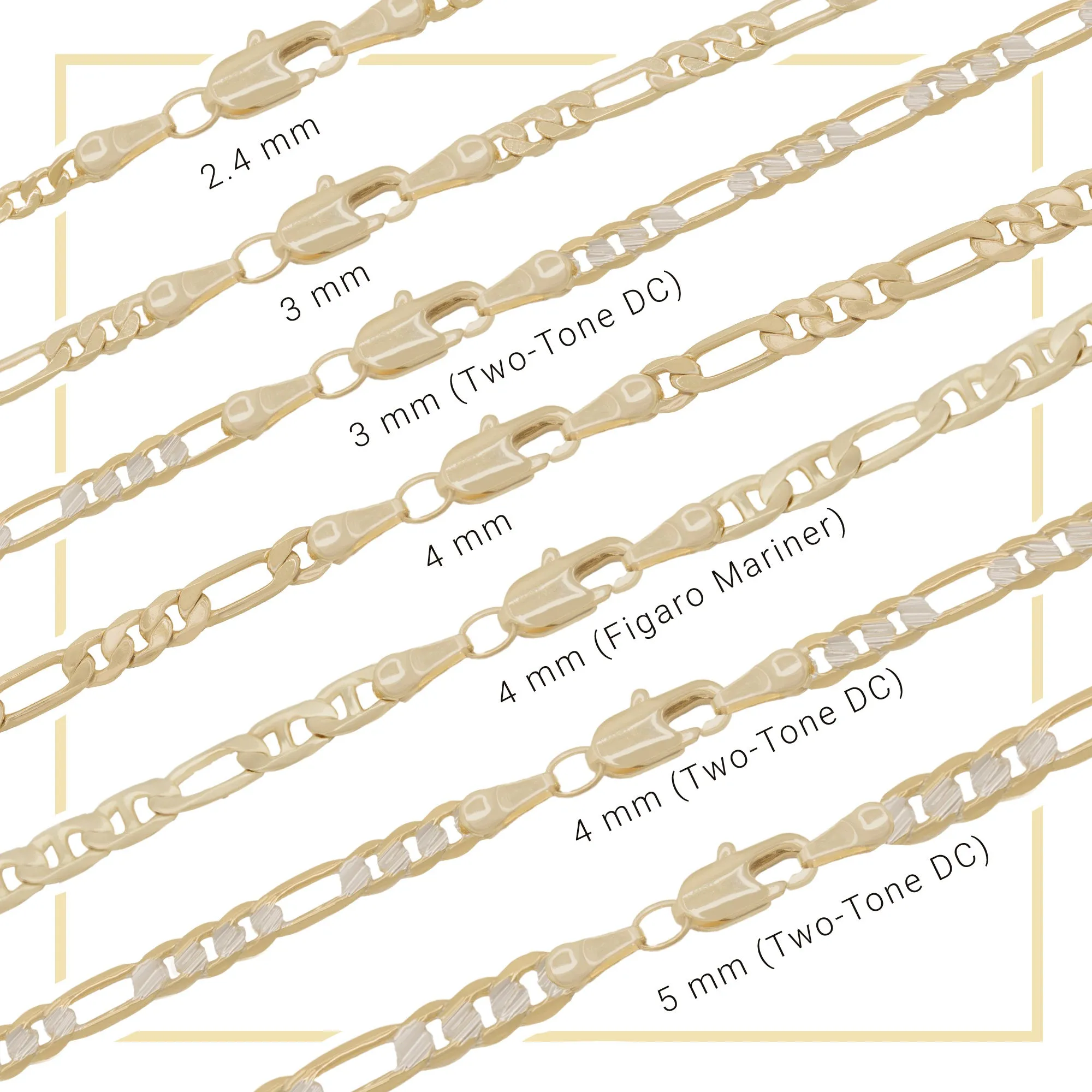 14K Gold Filled Anklet Diamond Cut Figaro Chain Anklet 10" Women Jewelry