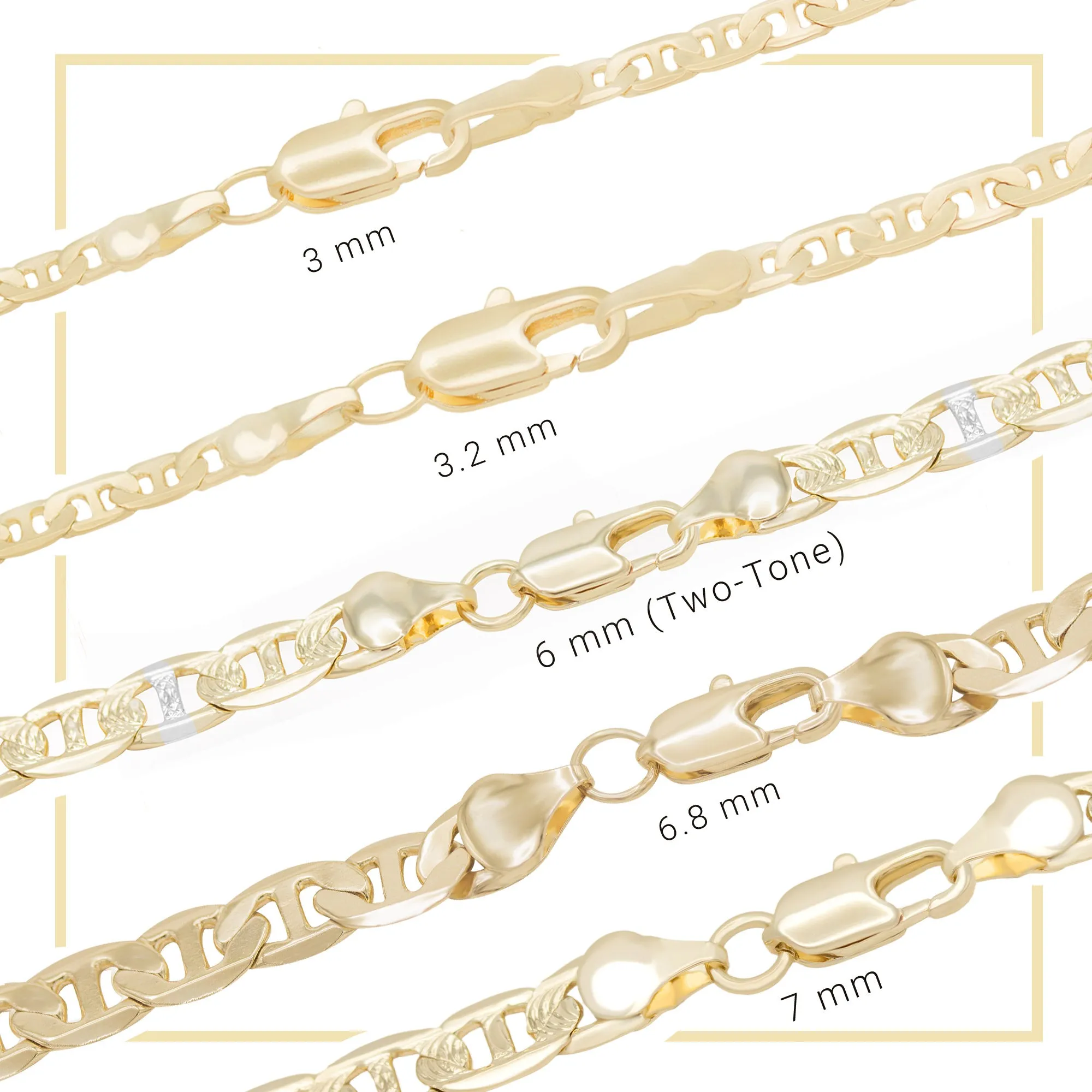 14K Gold Filled Anklet Diamond Cut Mariner Chain Anklet 10" Women Jewelry