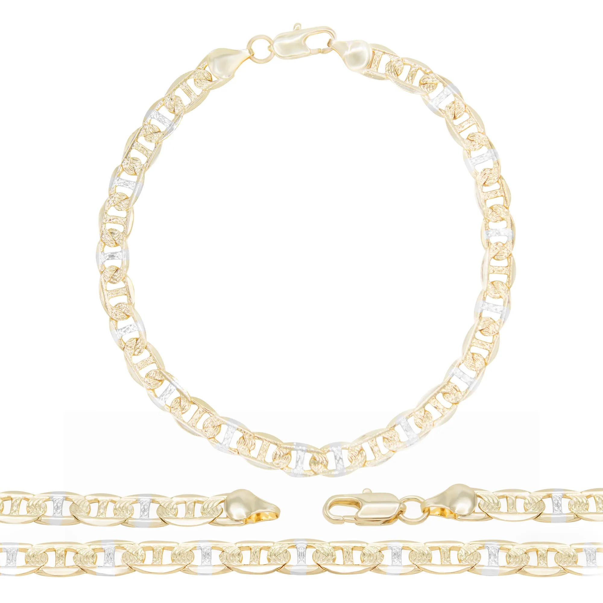14K Gold Filled Anklet Diamond Cut Mariner Chain Anklet 10" Women Jewelry