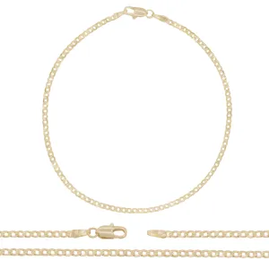14K Gold Filled Cuban Link 14K Gold Filled Anklet Round Curb Chain 10'' Women Jewelry