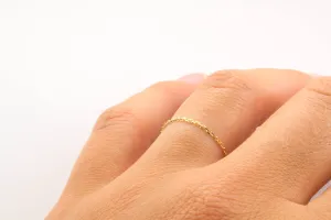 14K Gold Millennial 1MM Chain Ring