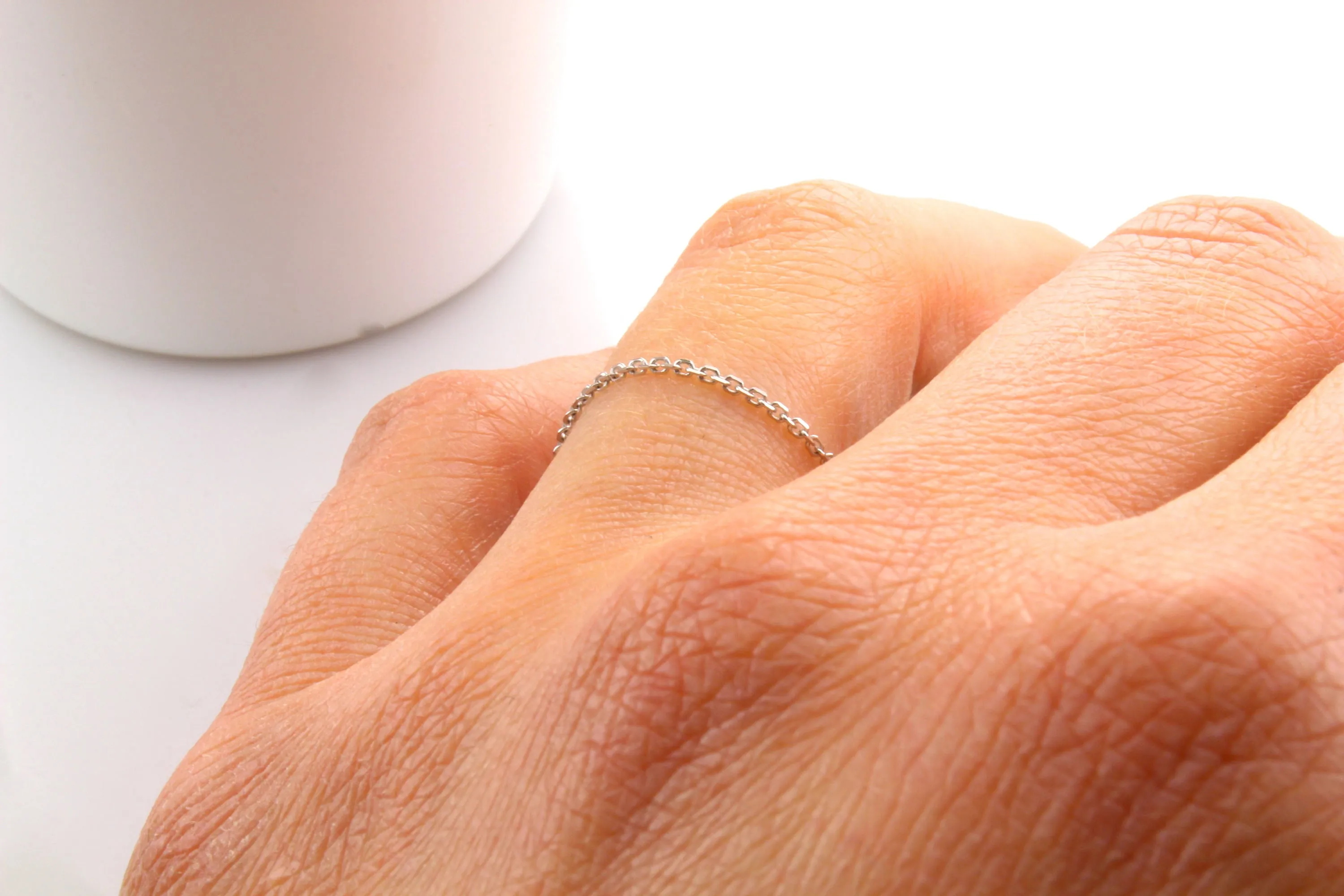 14K Gold Millennial 1MM Chain Ring