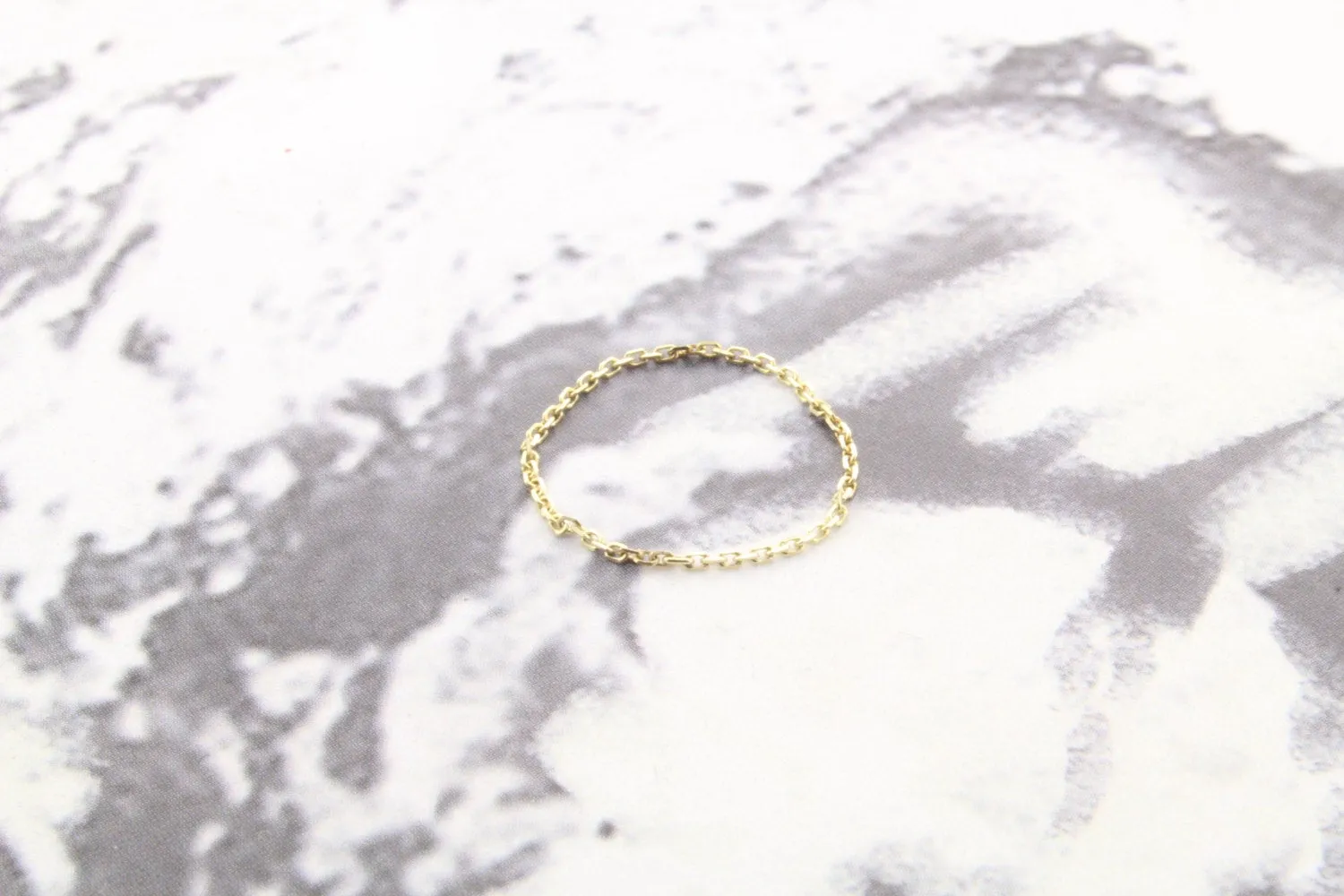 14K Gold Millennial 1MM Chain Ring