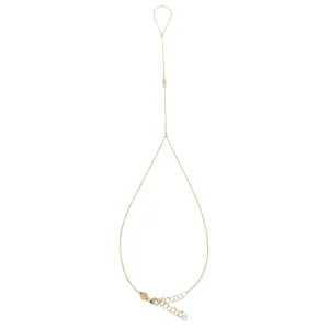 14K Gold Single Bezel Labradorite Foot Lariat Ankle Bracelet