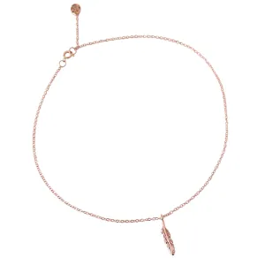 14K Gold Single Feather Ankle Bracelet (Anklet)