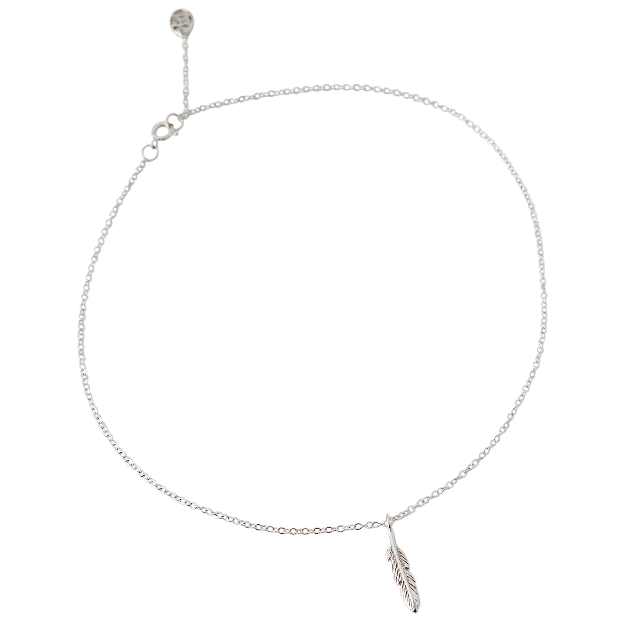 14K Gold Single Feather Ankle Bracelet (Anklet)