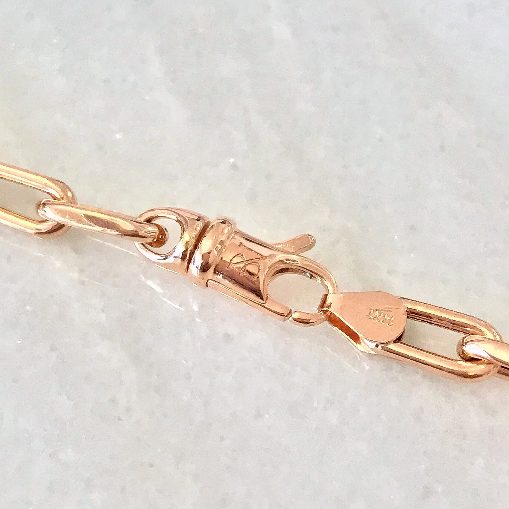 14K Gold Thick Oval Link Ankle Bracelet