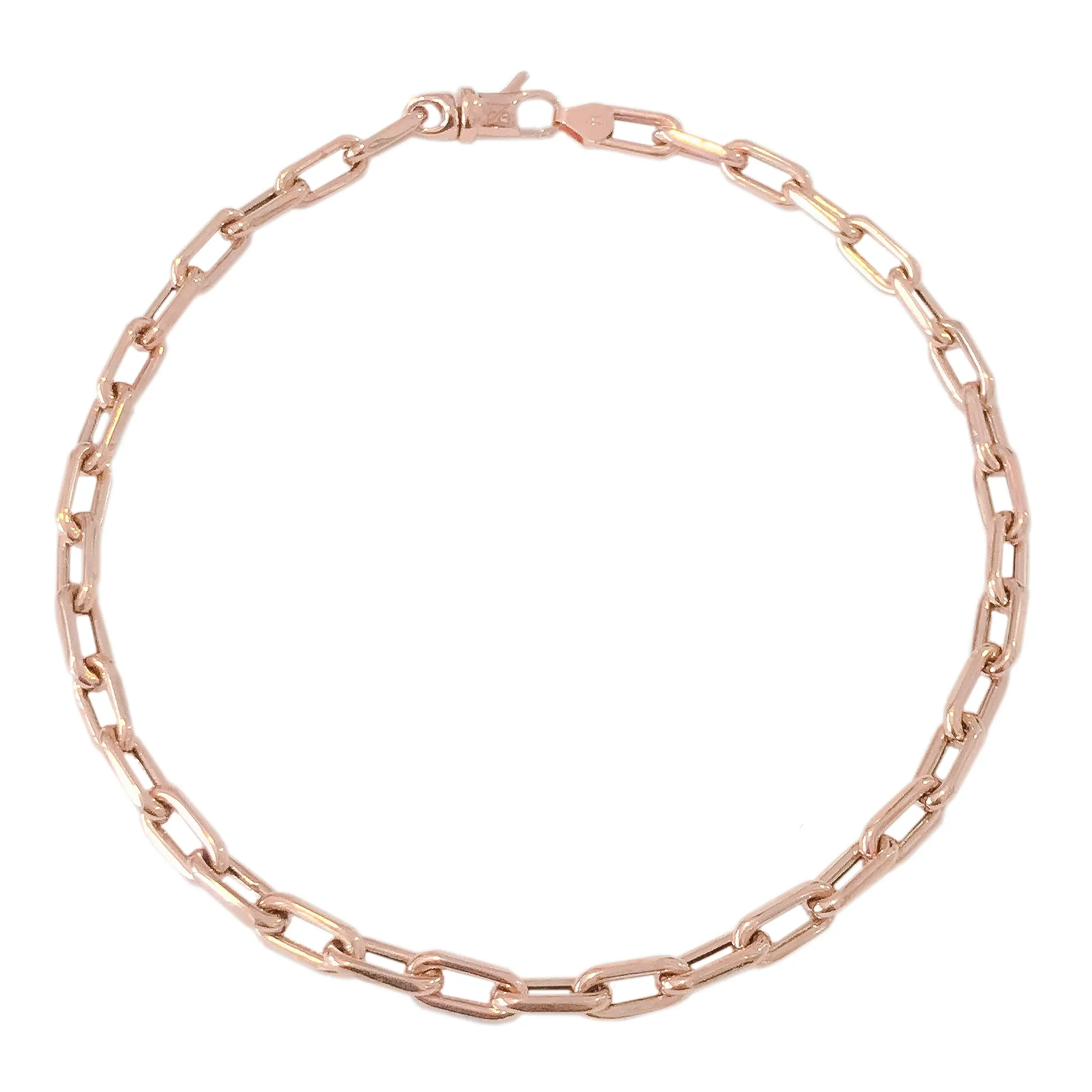 14K Gold Thick Oval Link Ankle Bracelet