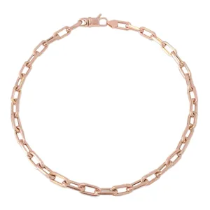 14K Gold Thick Oval Link Ankle Bracelet